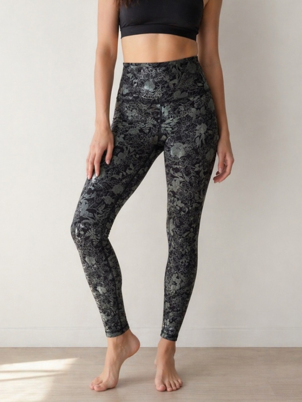 Lululemon Wonder Under High-Rise 25" Leggings Iridescent Foil Floral Size 6